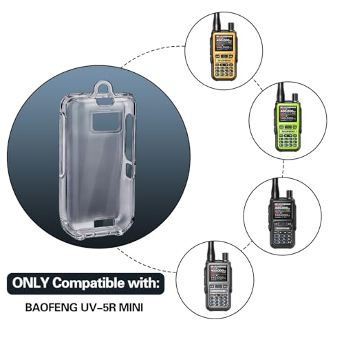 Clear Silicone Protective Case for UV-5R MINI & UV-5G MINI Walkie Talkies - Black