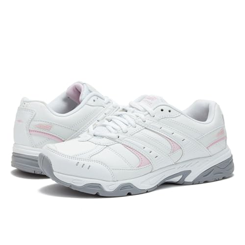 Womens Sneakers with Arch Support - 9.5 Wide Bright White/Pink
