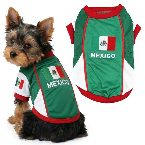 Mexico Dog Jersey - Breathable Mesh Puppy Soccer Shirt - XS