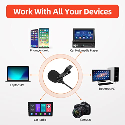 Wired Car Microphone with 3.5mm Plug - Noise Cancelling Lavalier Mic