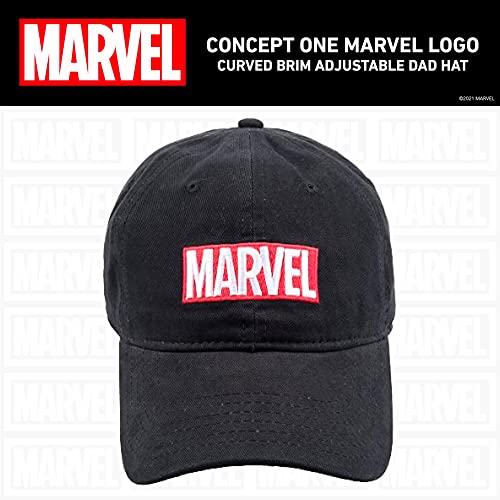 Marvel Logo Adjustable Cotton Dad Hat - Black