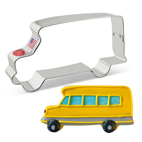 School Bus Cookie Cutter - 4.5 Inch, Made in USA