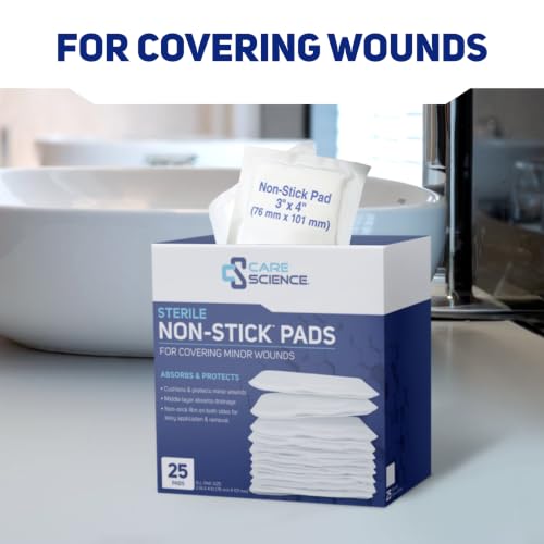 Non-Stick First Aid Pads - 3x4 Inch, 25 Count