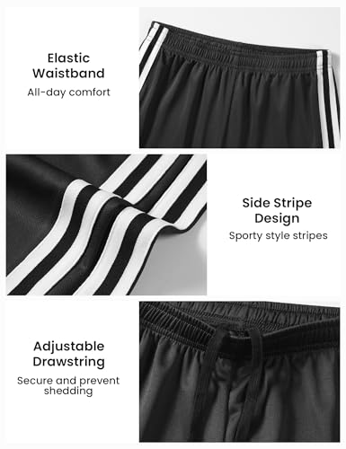 Boys Quick-Dry Mesh Athletic Shorts - Black, 13-14 Years