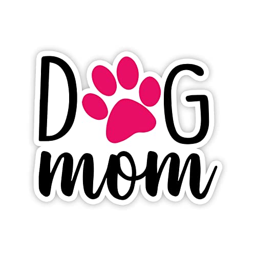 Dog Mom Pink Paw Vinyl Sticker for Cars, Walls & Laptops - 5.5"