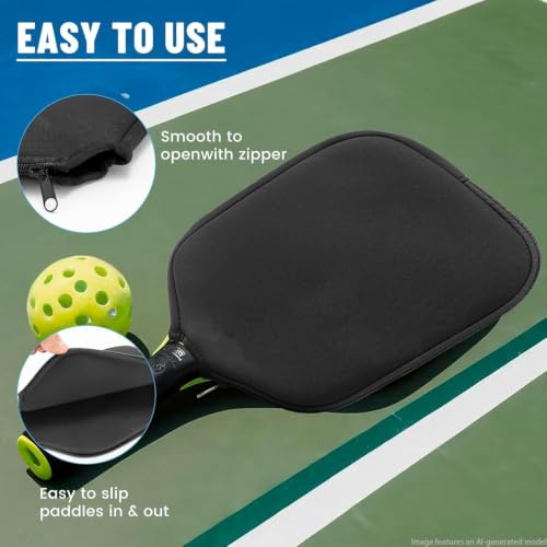 2 Pcs Pickleball Paddle Covers, Universal Case Size Racket Sleeve