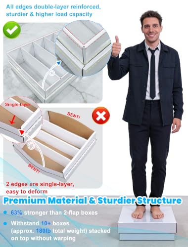 Odjas 5 Row Trading Card Storage Box - 6 Pack for 5000+ TCG & Sports Cards, Includes Dividers