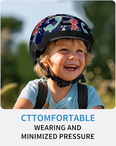 Adjustable Toddler Helmet for Ages 2-6 - Dinosaur Design