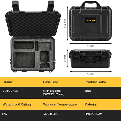 Hard Case for Dewalt Cut Off Tool - Tool Bag for Dewalt 20V MAX XR Brushless Compact Cut Off Tool, Waterproof & Shockproof Box for Cut Off DCS438 | Battery | Charger | Cutting Dust Shroud (Case Only)