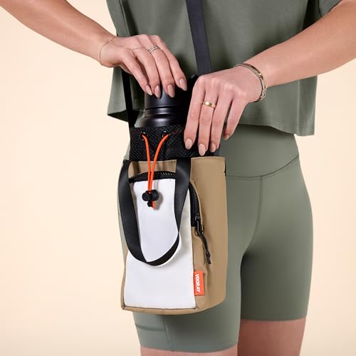 Hydration Sling 4L Water Bottle Holder with Strap & Phone Pocket - Camel Color Block
