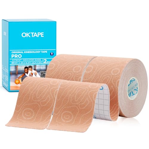 OK TAPE Kinesiology PRO Uncut Latex Free 2in x 16.4ft 2Rolls