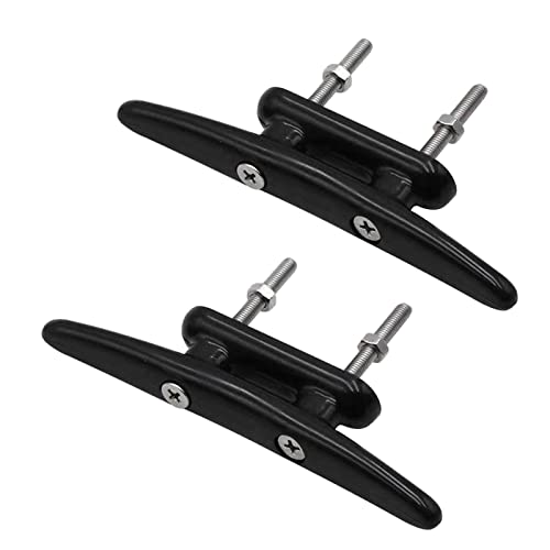 4 Inch Black Nylon Boat Cleats - 4 Pack with Installation Screws