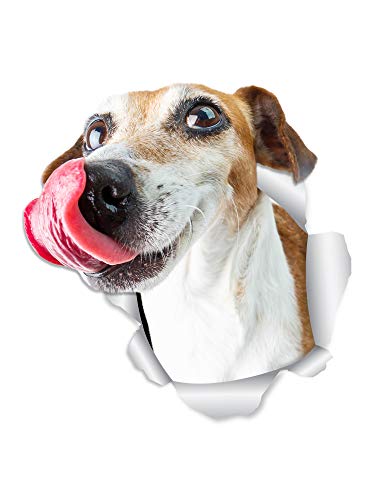 Hungry Jack Russell Dog Wall Decals - 2 Pack Realistic Vinyl Stickers