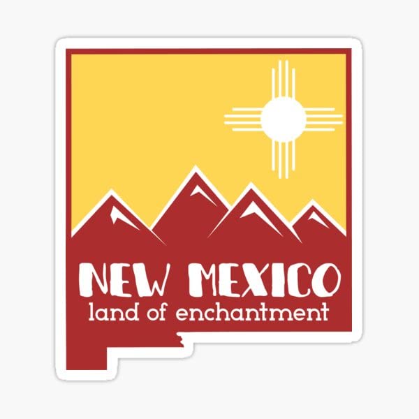 New Mexico State Vinyl Sticker - 5-Inch Waterproof Decal for Laptop & Car