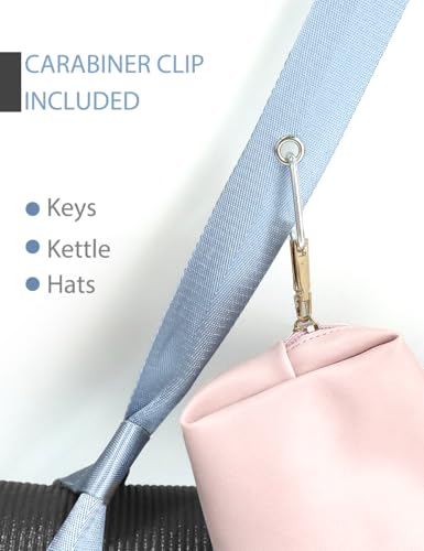 Adjustable Yoga Mat Strap with Carabiner Clip - Sky Blue