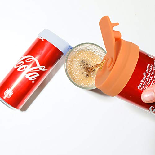 Silicone Slim Can Lids - Beverage Can Cover Protector Set - Blue & Orange