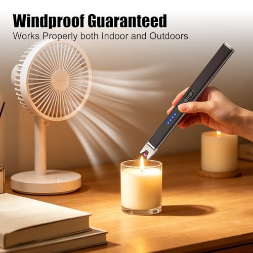 USB Rechargeable Electric Candle Lighter - Long Stem Arc Lighter - Black