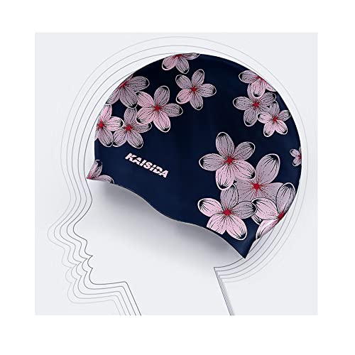 KAISIDA Silicone Swim Cap for Women - Waterproof, Anti-Slip, Long Hair Friendly