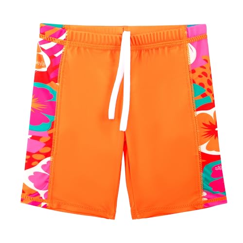 Girls Long Sleeve Rash Guard Set with UPF 50+ - 7-8 Years B2 Orange Flower