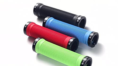 Double Lock Bicycle Handlebar Grips - Comfortable Rubber - Black