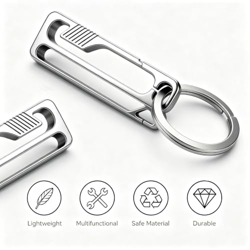Heavy Duty Titanium Keychain Clip with Belt Loop - EDC Key Holder
