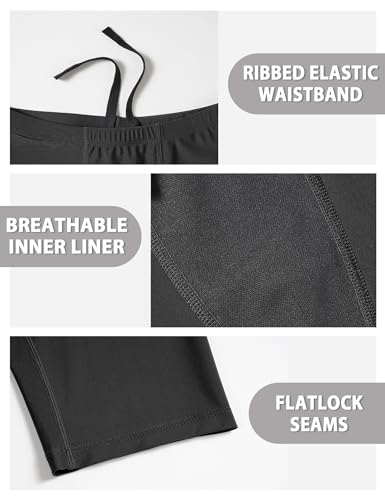 Boys Swim Jammers - Competitive Swim Trunks, 5-6 Years - Black