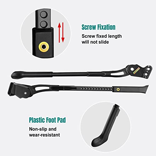 DACKZZM Bicycle Kickstand for Mountain & Road Bikes - Adjustable Rear-Mount, 18mm Hole Spacing, Aluminum Alloy, Model: Kickstand