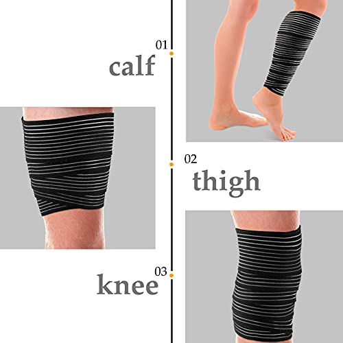 Adjustable Compression Leg Wraps - 71 Inch Calf Bandage (2 Pack)