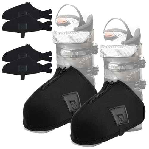 2 Pairs Ski Boot Covers, Insulated Shoe Covers for Snow Warmers Heater Gifts for Skiers, Winter Sport, Skiing Accessory