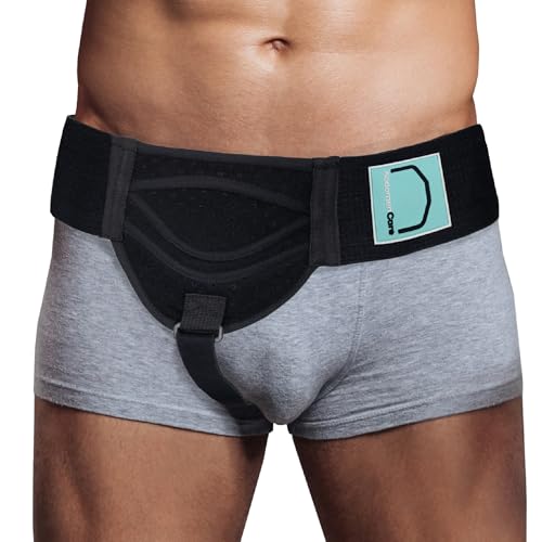Abdomencare Black Inguinal Hernia Belt for Men & Women S/M Support Groin Truss