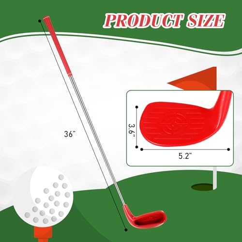 Realspring Oversize Head Golf Club Set 36 Inch Red – 2-Piece Practice Kit