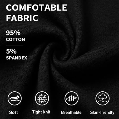 Mocolerno 14-16 Years Boys Tank Tops 5-Pack Cotton Sleeveless Undershirts Black
