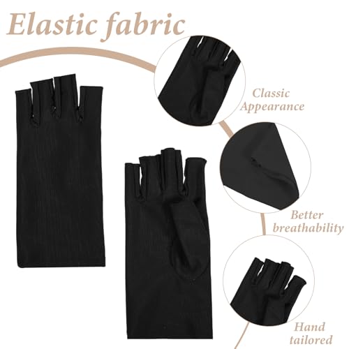 UV Protection Fingerless Gloves for Driving and Manicures - 2 Pair Set
