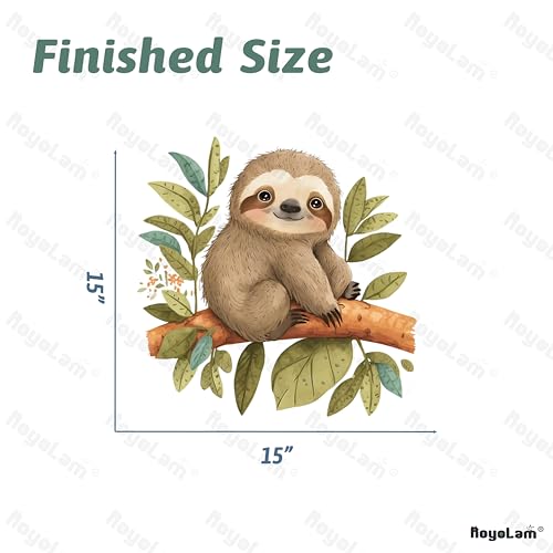 Cute Cartoon Sloth on Tree Branch Wall Decal Nursery Animal Wall Sticker Removable Peel and Stick Wall Art Decor Stickers for Kids Baby Classroom Preschool Playing Room Bedroom School