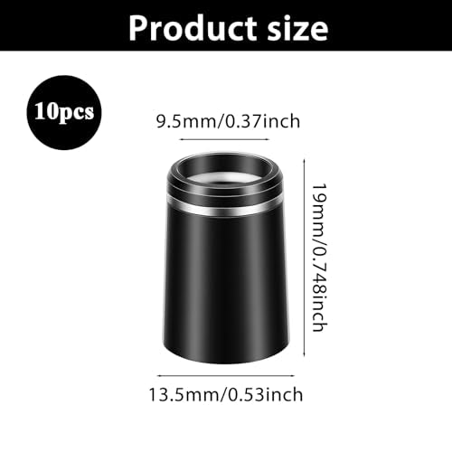 10 Pcs .370 Golf Club Ferrules - Durable Black Shaft Connectors