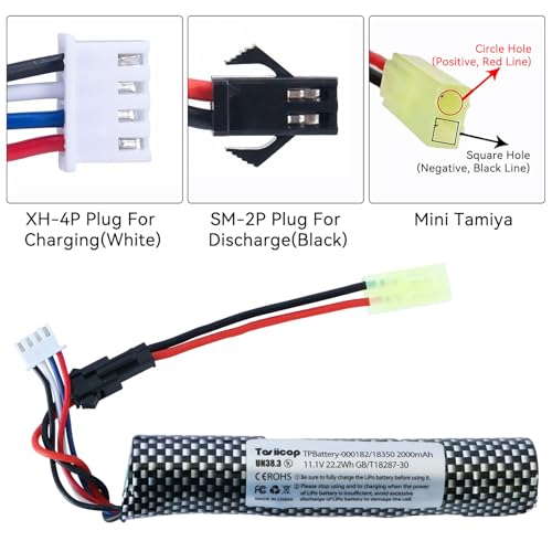 11.1V Rechargeable Battery for Gel Blasters - 2000mAh with Charger