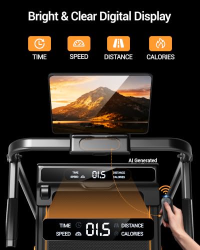 Incline Walking Pad Treadmill - 3-in-1 Foldable Under Desk Treadmill with Handles, 330 LBS Capacity, 2.5HP Quiet Motor, LED Display