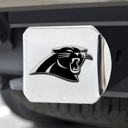 3D Carolina Panthers Chrome Hitch Cover - Heavy-Duty Metal Design