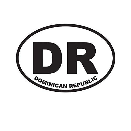 Dominican Republic Country Code Oval Sticker - 5-Inch Weatherproof Vinyl Decal
