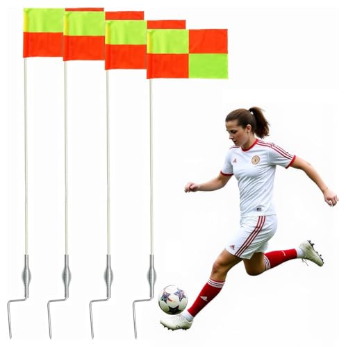 67-Inch Soccer Corner Flags Set - 4 Durable Agility Poles