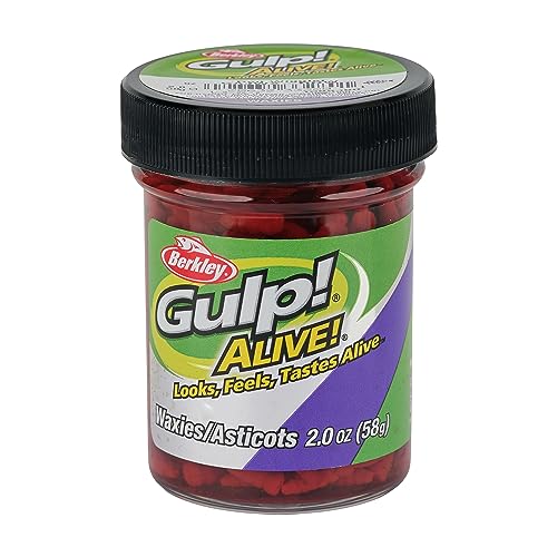 Gulp! Alive! Waxies Fishing Soft Bait - Red Wiggler 1/2"