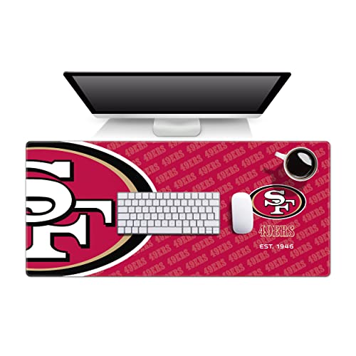 San Francisco 49ers Desk Pad & Metal Street Sign Set - 35.4"x15.7", 4"x15"