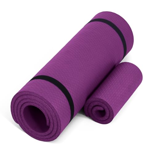 CAP Barbell 1/2-Inch High Density Yoga Mat with Knee Pad - Wine