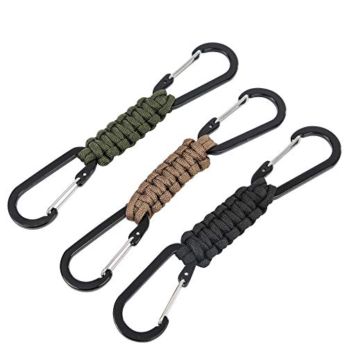Heavy Duty Paracord Keychain Carabiner Clips - 5 Pack
