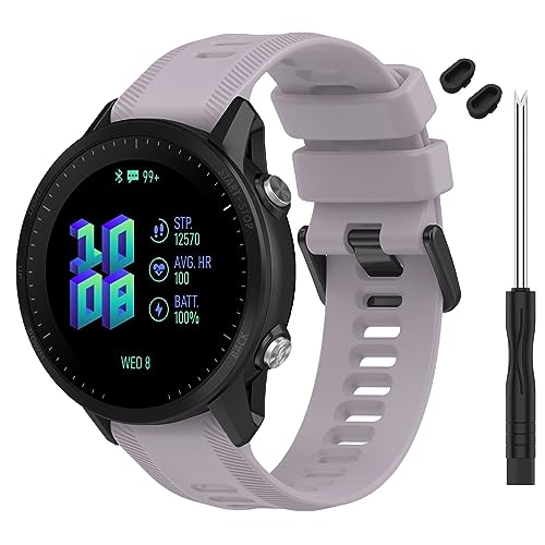 Garmin Forerunner 955 Watch Band - Soft Silicone Replacement - Lavender