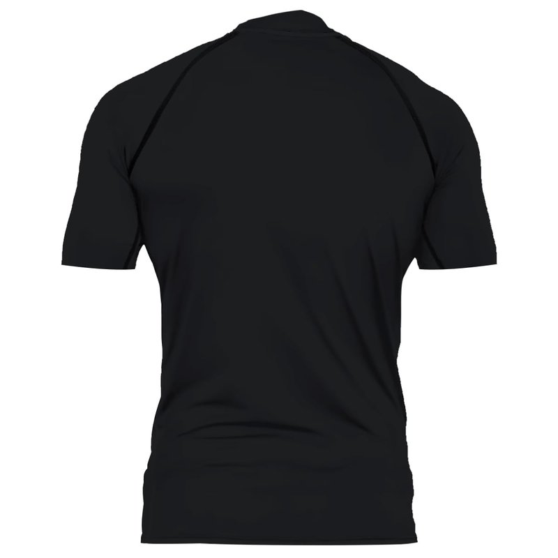 Red Plume Mens Compression Mock Turtleneck Short Sleeve Shirt High Neck Athletic Tops Football Run Pullover Sports Undershirt Black