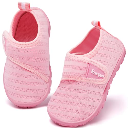 Racqua Toddler Water Shoes - Pink, Quick Dry Non-Slip Aqua Shoes for Boys & Girls
