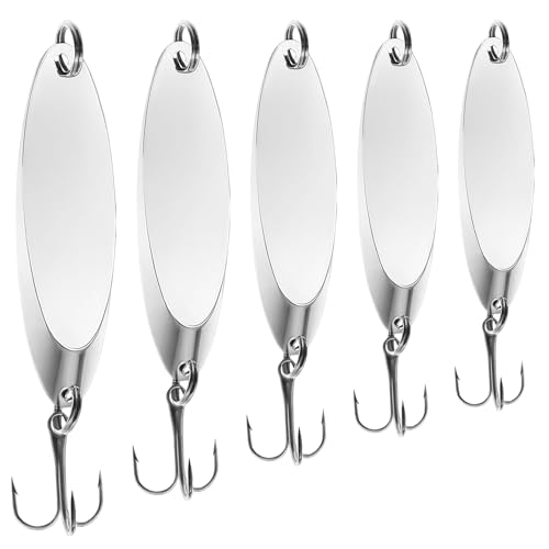 5PCS Hard Metal Fishing Lures Spinner Baits for Trout & Bass