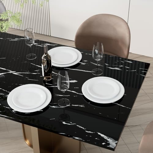 Black Marble Peel and Stick Wallpaper - Black Contact Paper Granite Wallpaper for Kitchen & Bathroom | Self-Adhesive, Waterproof, Removable (15.7"x118")