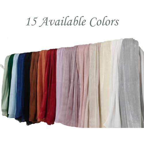 Lightweight Shimmer Hijab Scarf - Grey 8#